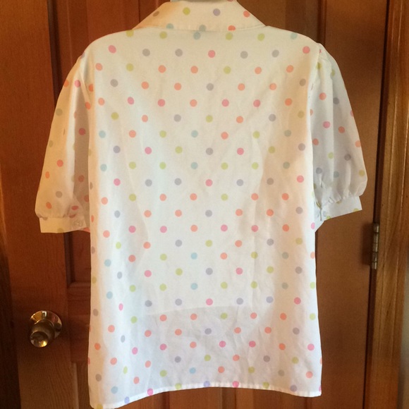 Vintage MISTIQUE multi-colored polka dot blouse - Picture 4 of 5